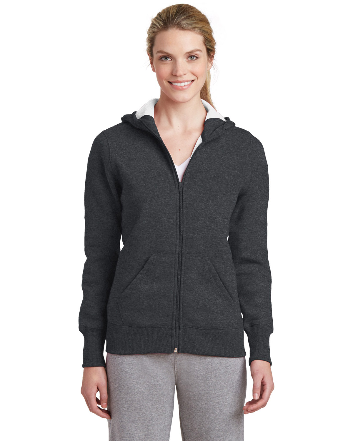 Sport-Tek® L265 Women Full-Zip Hooded Fleece Jacket | GotApparel.com