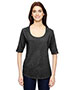 Anvil 6756L Women Tri-Blend Deep Scoop 1/2 Sleeve T-Shirt