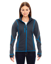 North End 78681 Women Pulse Textured Bonded Fleece Jacket With Print