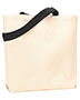 Ultraclub 9868 Unisex Organic Recycled Cotton Canvas Tote With Contrast Handles