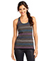 District DT229 Women Reverse Striped Scrunched Back Tank