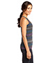 District DT229 Women Reverse Striped Scrunched Back Tank