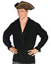 Halloween Costumes FW5410BK Men Shirt Fancy Black Pirate