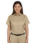 Harriton M500SW Women Easy Blend Short-Sleeve Twill Shirt With Stain-Release