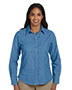 Harriton M550W Women 6.5 Oz. Long-Sleeve Denim Shirt