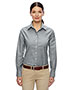 Harriton M600W Women Long-Sleeve Oxford With Stain-Release