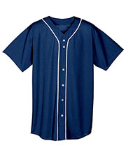 A4 NB4184 Boys Short-Sleeve Full Button Baseball Top