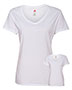 Hanes S04V Women 4.5 Oz. 100% Ringspun Cotton Nano-T V-Neck T-Shirt 2-Pack