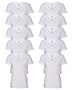 Hanes S04V Women 4.5 Oz. 100% Ringspun Cotton Nano-T V-Neck T-Shirt 10-Pack