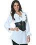 Halloween Costumes UR28308XL Women Morris  Pirate Laced Front Blouse Xl