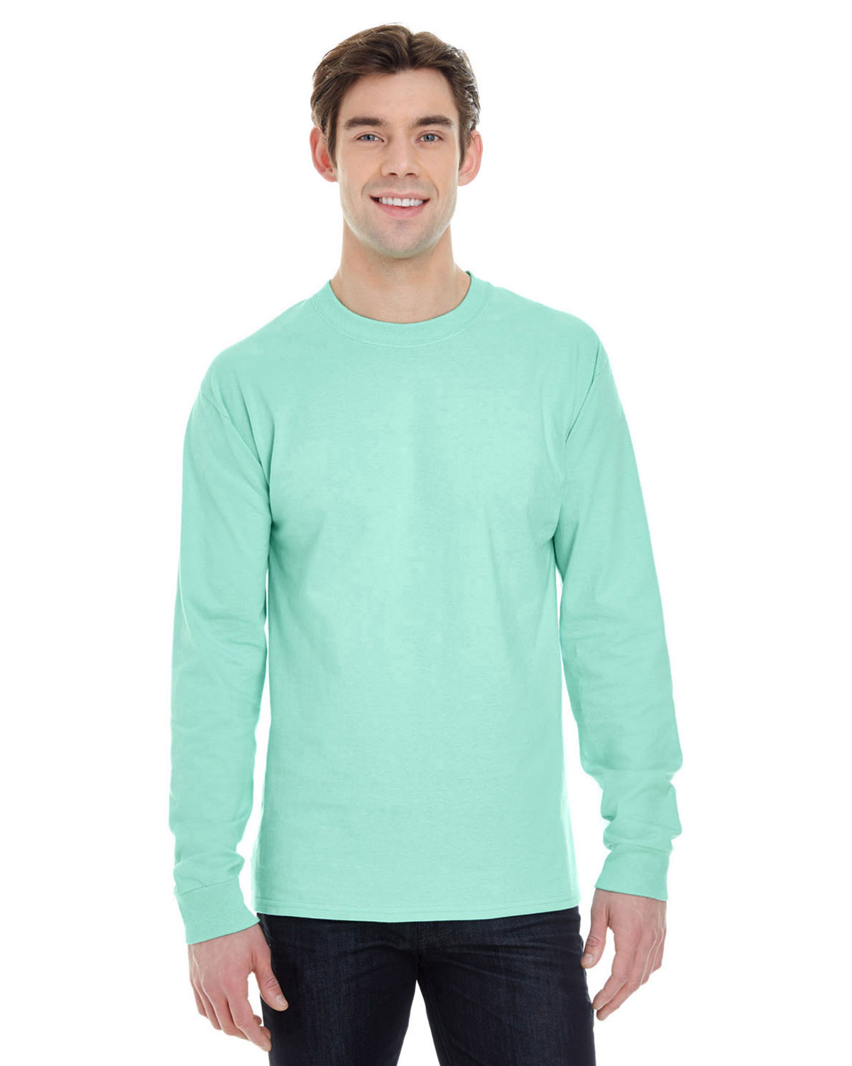 Hanes 5186 Men 6 1 Oz Long Sleeve Beefy Tee