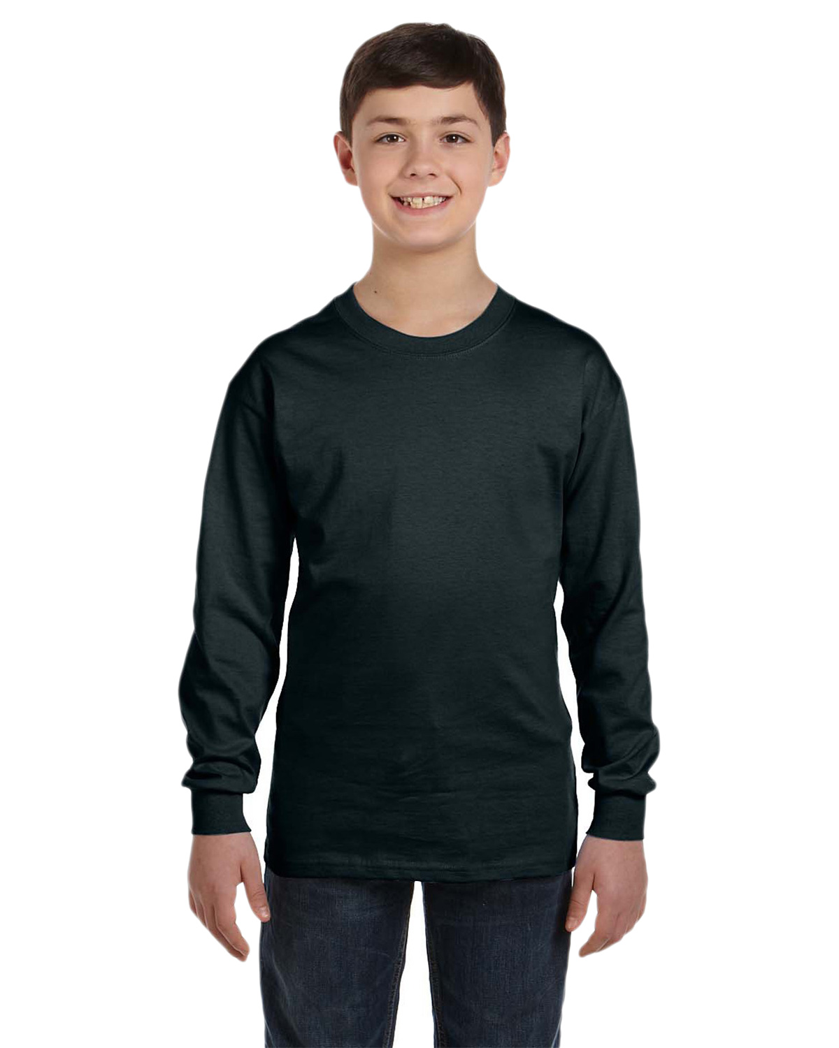Hanes Boys 6.1 Oz. Tagless Long-Sleeve T-Shirt — ComfortSoft® Fabric, Preshrunk (Pack Of 1) - View #5