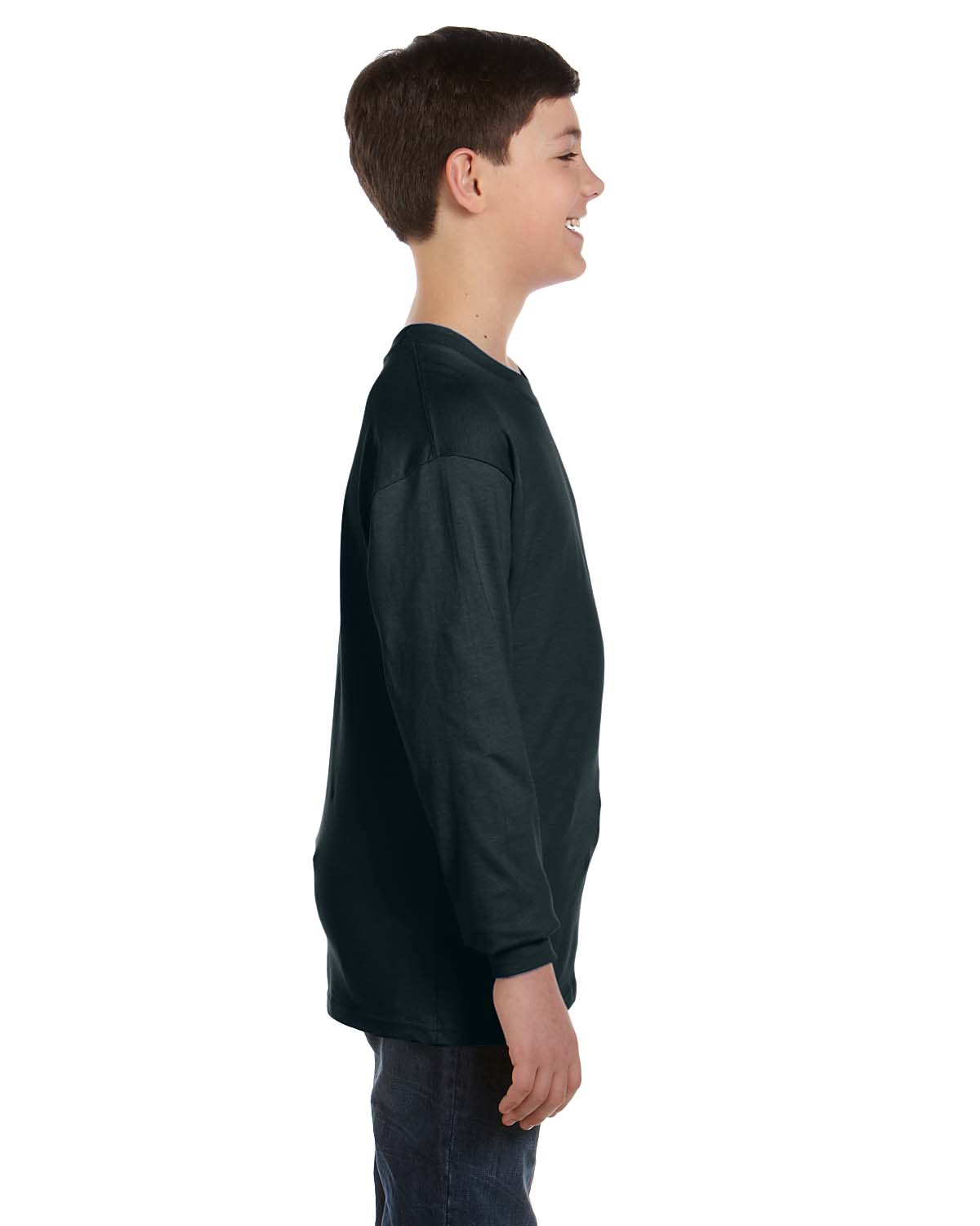 Hanes Boys 6.1 Oz. Tagless Long-Sleeve T-Shirt — ComfortSoft® Fabric, Preshrunk (Pack Of 1) - View #2