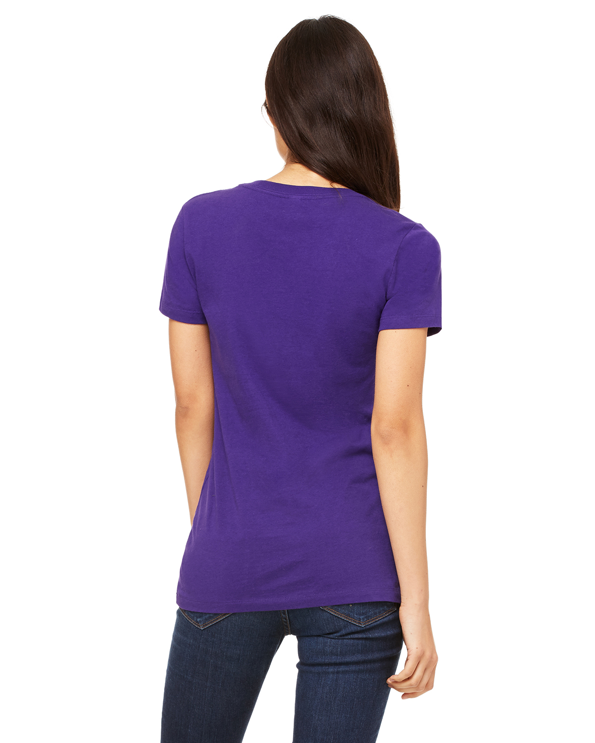 Bella + Canvas B6035 Women Jersey Short-Sleeve Deep V-Neck T-Shirt ...