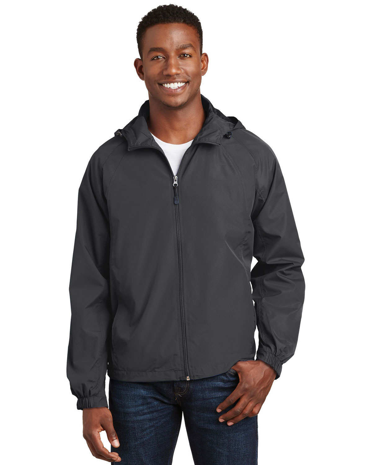 Sport-Tek® JST73 Men Hooded Raglan Jacket | GotApparel.com