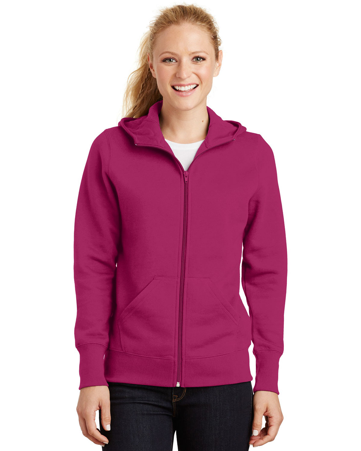 Sport-Tek® L265 Women Full-Zip Hooded Fleece Jacket | GotApparel.com