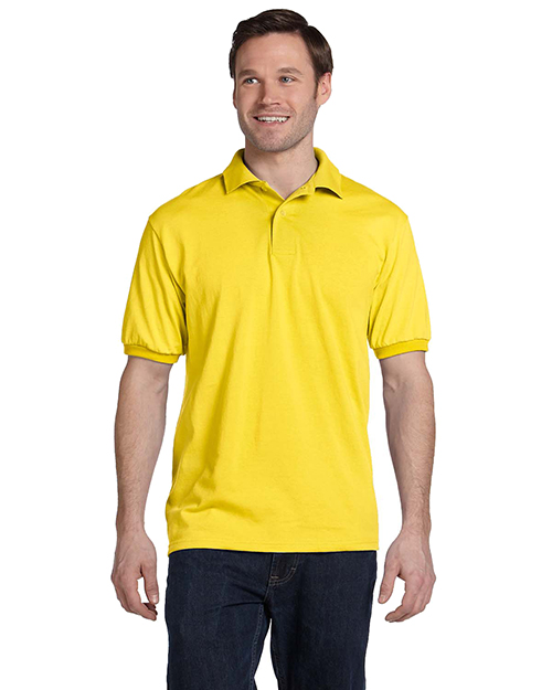 Hanes 054 Men 5.2 Oz 50/50 Ecosmart Jersey Knit Polo at GotApparel