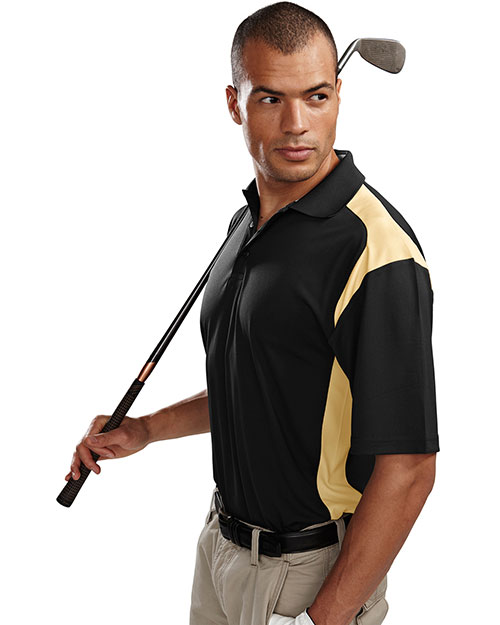 Tri-Mountain 145 Men Blitz Short-Sleeve Ultracool Golf Shirt With Rib Collar at GotApparel