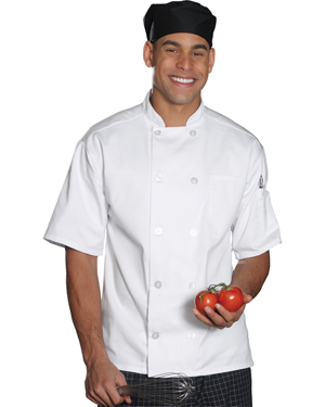 Edwards 3306 Unisex 10 Button Short-Sleeve Chef Coat at GotApparel