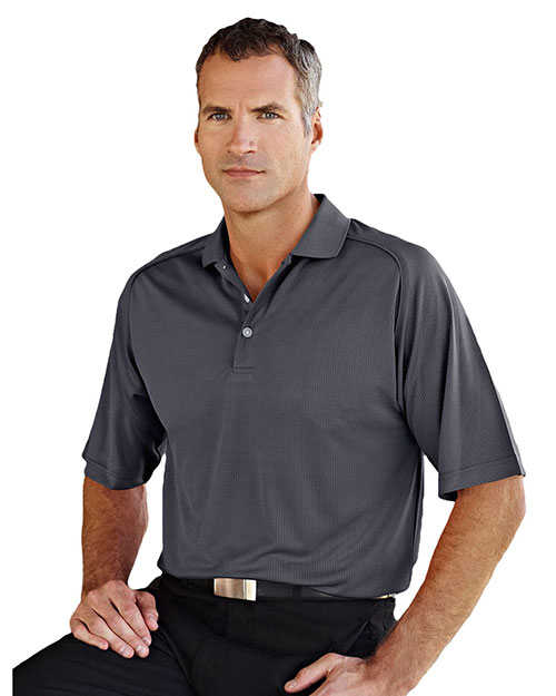 Tri-Mountain Gold 404 Men Woodside Grid Pattern Knit Polo Shirt at GotApparel