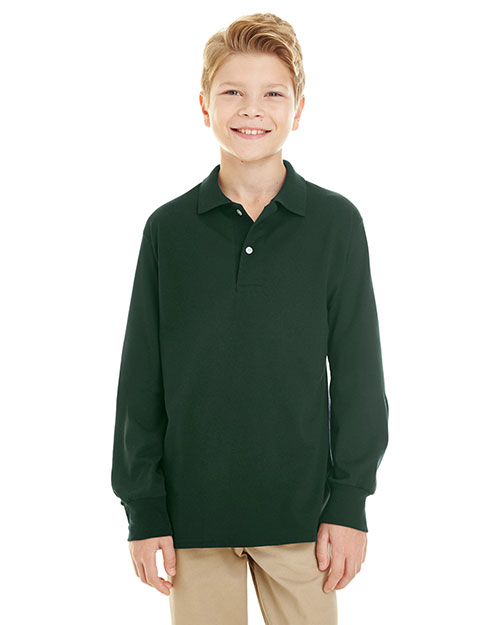 Jerzees 437YL Kids 5.6 Oz 50/50 Long Sleeve Knit Polo With Spotshield Stain Resistance at GotApparel