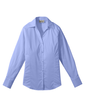 Edwards 5034 Women V-Neck Soft Collar Tailored Long-Sleeve Blouse at GotApparel