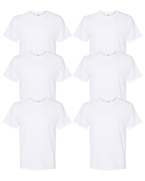 Hanes 5170 Men 5.2 Oz. 50/50 Comfort Blend Ecosmart T-Shirt 6-Pack at GotApparel