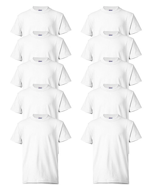Hanes 5370 Boys 5.2 Oz. 50/50 Comfort Blend Eco Smart T-Shirt 10-Pack at GotApparel