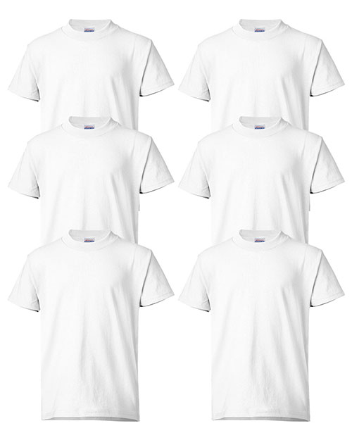 Hanes 5370 Boys 5.2 Oz. 50/50 Comfort Blend Eco Smart T-Shirt 6-Pack at GotApparel