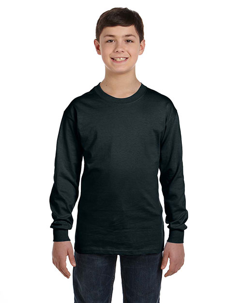 Ultra Cotton Long-Sleeve T-Shirt Gildan Boys 6.1 oz -IRISH GREE -S-12PK G240B 