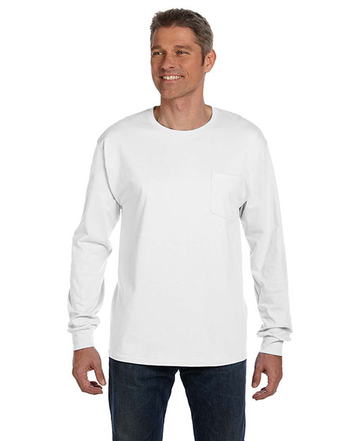 Hanes Tagless Long Sleeve T-Shirt with a Pocket