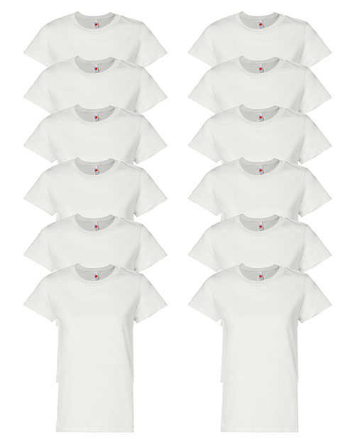 Hanes 5680 Women 5.2 Oz. Comfort Soft Cotton T-Shirt 12-Pack at GotApparel
