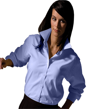 Edwards 5975 Women Long-Sleeve Pinpoint Oxford Shirt at GotApparel