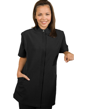 Edwards 7278 Women Contrast Collar Short-Sleeve House Keeping Tunic at GotApparel