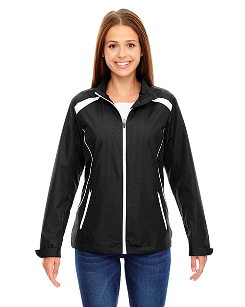 North End 78188 Women Tempo Lightweight Recycled Polyester Jacket with Embossed Print at GotApparel
