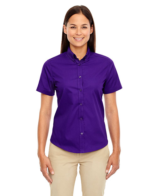 Core 365 78194 Women Optimum Short-Sleeve Twill Shirt at GotApparel
