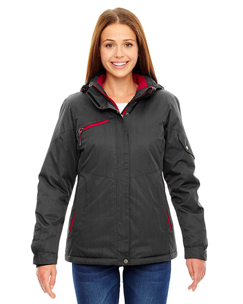 North End 78209 Women Rivet Textured Twill Insulated Jacket at GotApparel