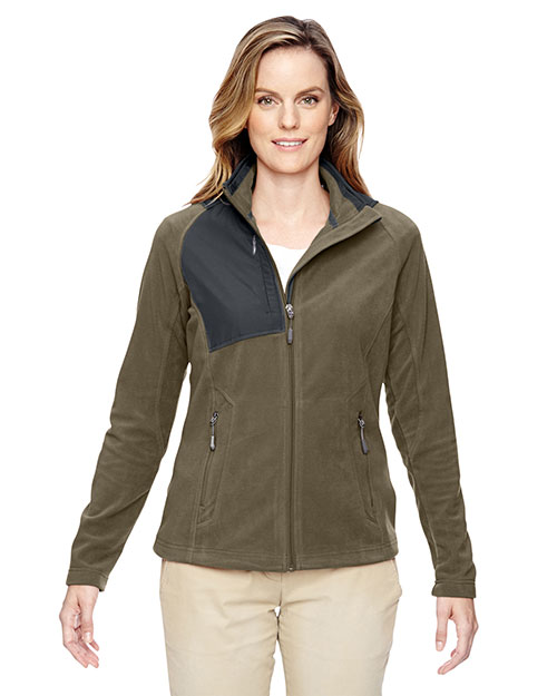 North End 78215 Women Excursion Trail Fabric-Block Fleece Jacket at GotApparel