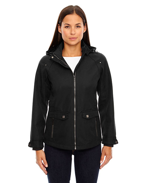 North End 78672 Women Uptown Three-Layer Light Bonded City Textured Soft Shell Jacket at GotApparel