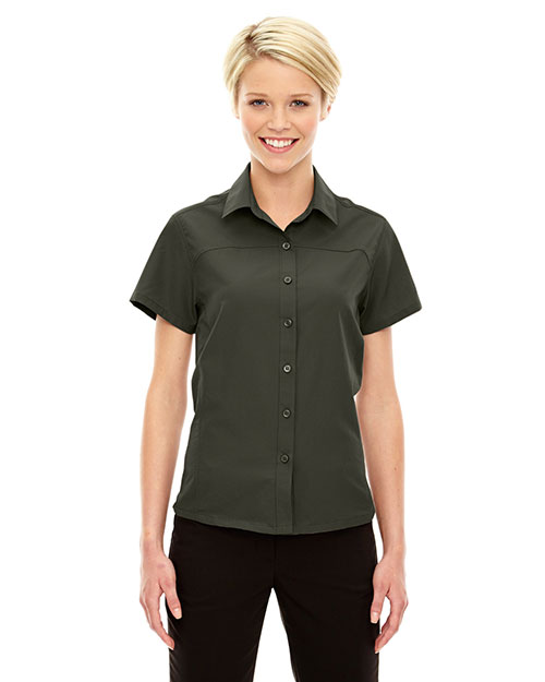 North End 78675 Women Charge Recycled Polyester Performance short sleeve Shirt at GotApparel