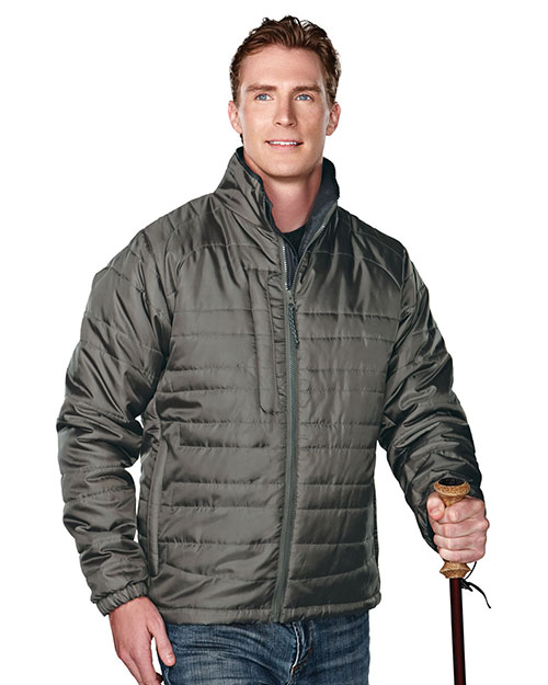 Tri-Mountain 8255 Men Brooklyn Rib Stop Long-Sleeve Quilt Jacket With Water Resistent  at GotApparel