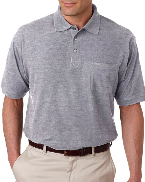 UltraClub 8544 Men Whisper Pique Polo with Pocket at GotApparel