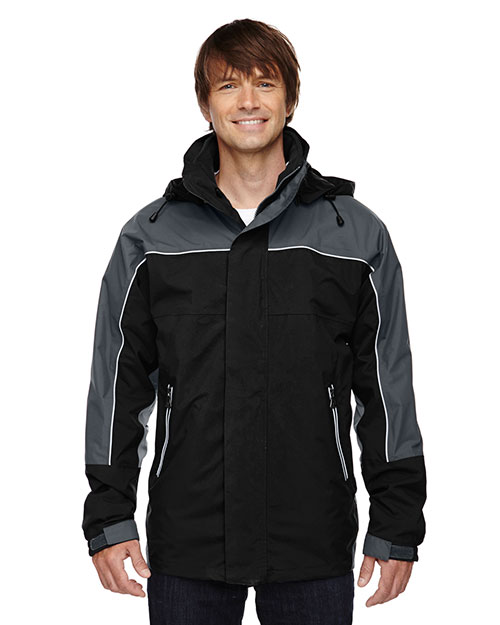 North End 88052 Men 3-in-1 SeamSealed MidLength Jacket with Piping at GotApparel