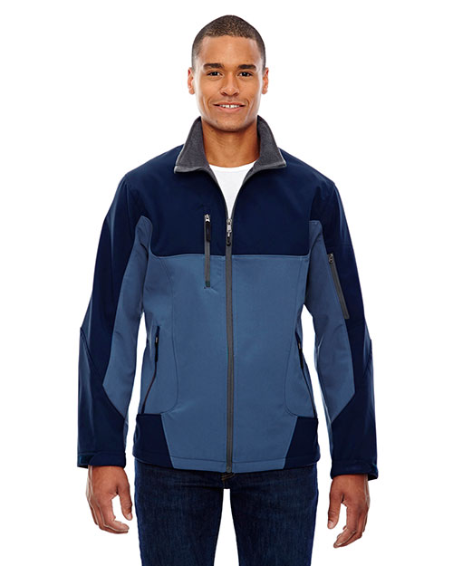 North End 88156 Men Compass Colorblock Three-Layer Fleece Bonded Soft Shell Jacket at GotApparel