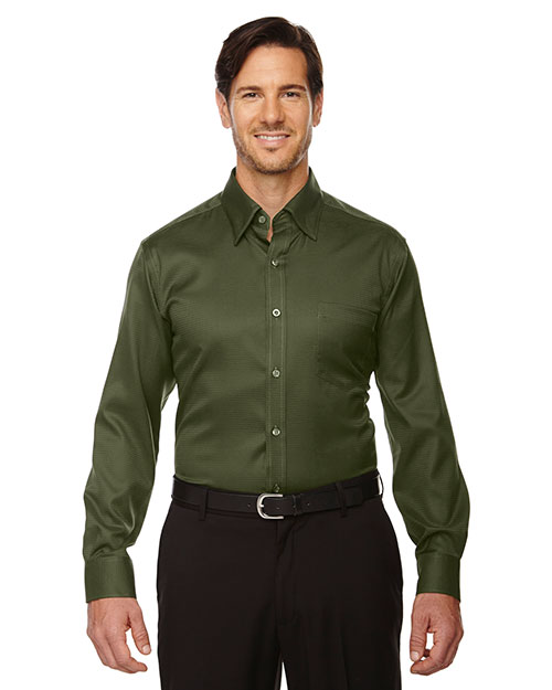North End 88635 Men Legacy Wrinkle-Free Two-Ply 80s Cotton Jacquard Taped Shirt at GotApparel