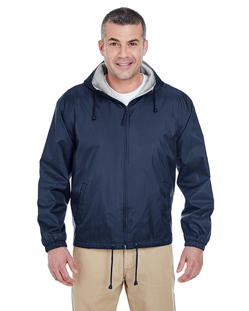 Ultraclub 8915 Men Fleece Lined Hooded Jacket at GotApparel