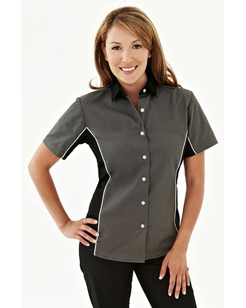 Tmr 904 Women Upshifter Short-Sleeve Twill Woven Shirt at GotApparel