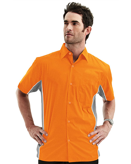 Tmr 926 Men Gt3 Contrast Pannels Short-Sleeve Woven Shirt at GotApparel