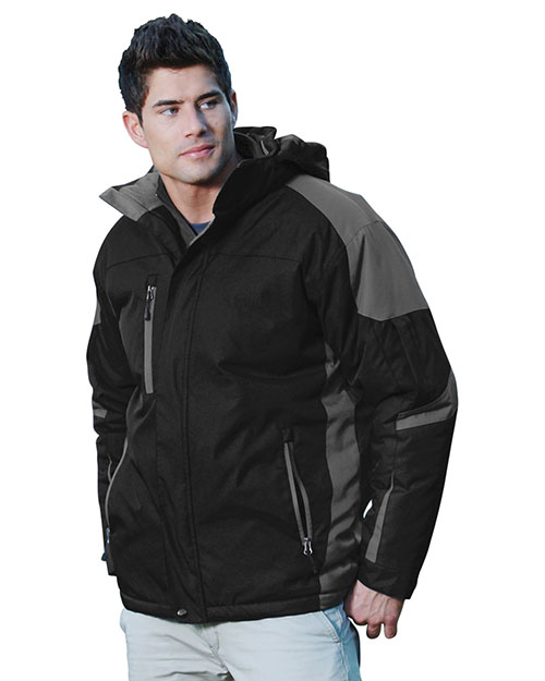 Tri-Mountain 9800 Men Avalanche Water Resistant Full Lined & Quilted With Removable Hood Woven Jacket at GotApparel