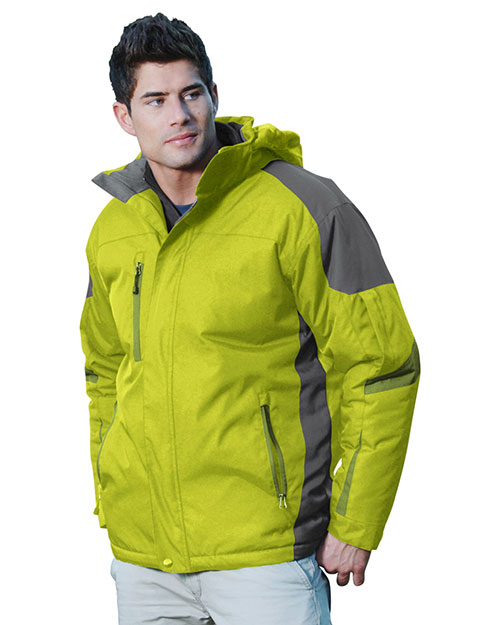 Tri-Mountain 9800 Men Avalanche Water Resistant Full Lined & Quilted With Removable Hood Woven Jacket at GotApparel